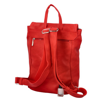 Väčšia mäkký dámsky moderný červený batoh - Ellis Elizabeth 