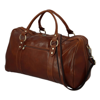 Cestovná kožená taška hnedá - Delami Vera Pelle Equado