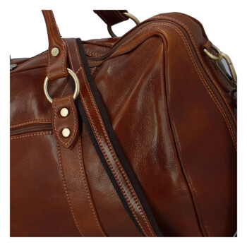 Cestovná kožená taška hnedá - Delami Vera Pelle Equado