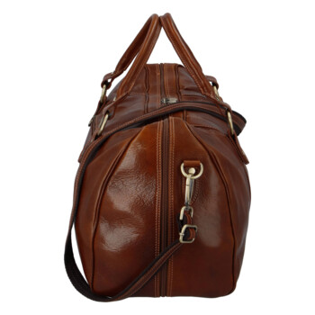 Cestovná kožená taška hnedá - Delami Vera Pelle Equado