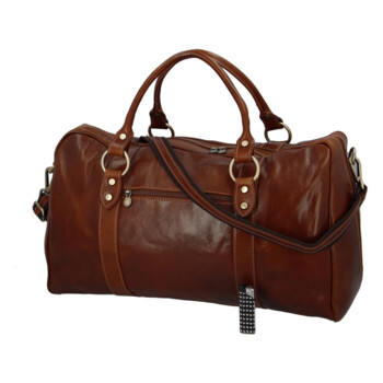 Cestovná kožená taška hnedá - Delami Vera Pelle Equado