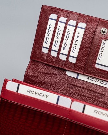 Dámska peňaženka kožená lakovaná červená - Cavaldi H201S