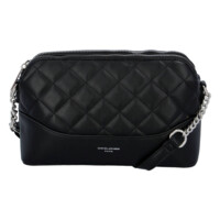 Módna prešívaná dámska koženková crossbody Freay, čierna