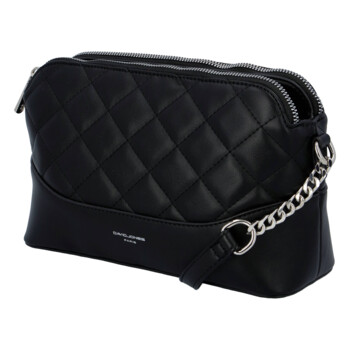 Módna prešívaná dámska koženková crossbody Freay, čierna