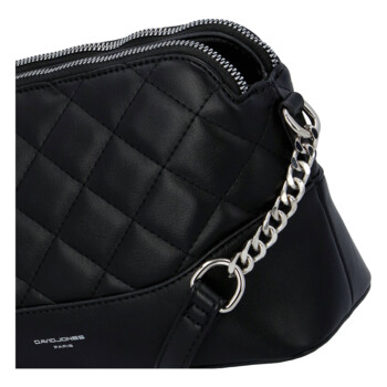 Módna prešívaná dámska koženková crossbody Freay, čierna