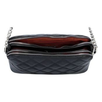 Módna prešívaná dámska koženková crossbody Freay, čierna