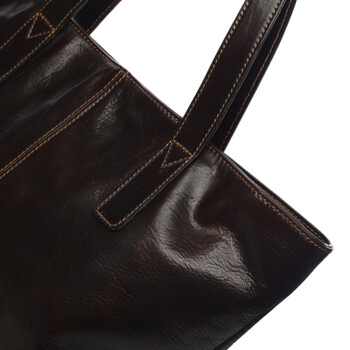 Dámska kožená kabelka do ruky hnedá - Delami Vera Pelle Gigiana