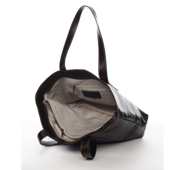 Dámska kožená kabelka do ruky hnedá - Delami Vera Pelle Gigiana