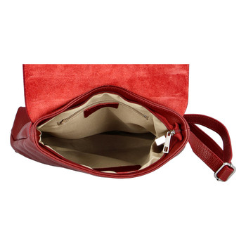 Dámsky kožený batôžtek kabelka tmavočervený - ItalY Francesco