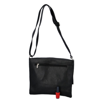 Dámska kožená crossbody kabelka čierna - ItalY Eama