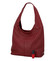 Dámska kožená kabelka cez rameno tmavo červená - ItalY SkyFull
