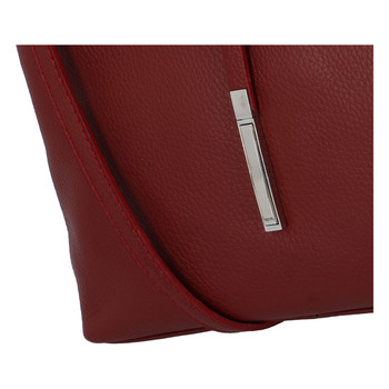 Dámska kožená crossbody kabelka tmavo červená - ItalY Eneta