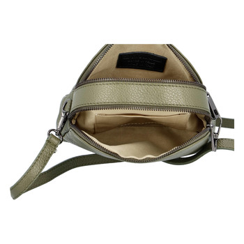 Dámska kožená crossbody kabelka khaki - ItalY Dimba