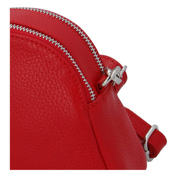 Dámska kožená crossbody kabelka červená - ItalY Dimba