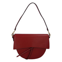 Dámska luxusná kožená kabelka tmavo červená - ItalY Mephia