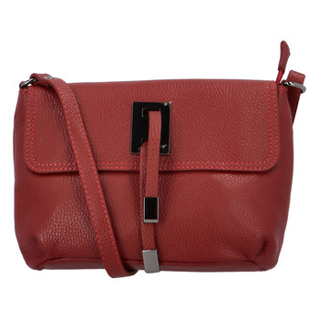 Dámska kožená crossbody kabelka tmavo červená - ItalY Porta