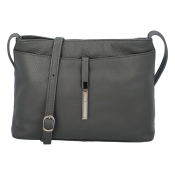 Dámska kožená crossbody kabelka šedá - ItalY Eneta