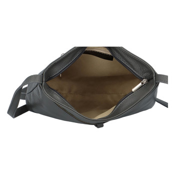 Dámska kožená crossbody kabelka šedá - ItalY Eneta