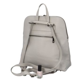Dámsky kožený batoh kabelka svetlosivý - ItalY Bruiel