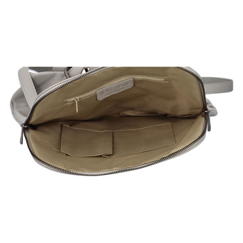 Dámsky kožený batoh kabelka svetlosivý - ItalY Bruiel