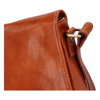 Pánska luxusná kožená taška cez plece koňaková - ItalY Jamar