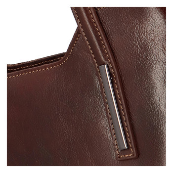 Stredná kožená kabelka tmavo hnedá - ItalY Chevell EX