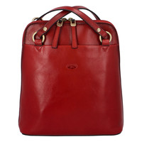 Dámsky kožený batoh kabelka tmavo červený - Katana Elinney