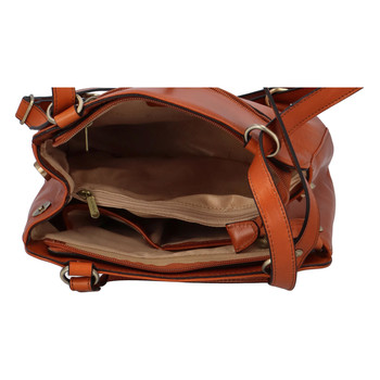 Dámsky kožený batoh kabelka svetlohnedý - Katana Nycolas