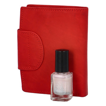 Elegantná červená kožená peňaženka so zápinkou - Diviley Universit