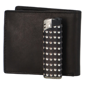 Malá pánska kožená peňaženka čierna - Diviley M3200