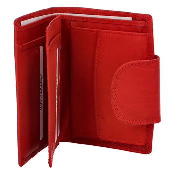 Elegantná červená kožená peňaženka so zápinkou - Diviley Universit