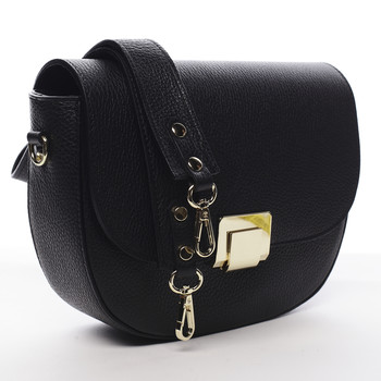 Dámska kožená kabelka čierna - ItalY Lisa