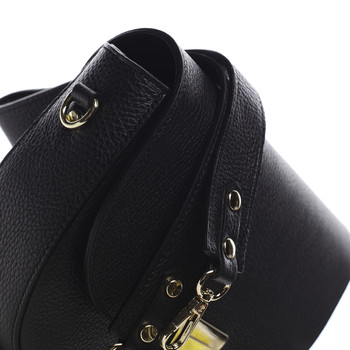 Dámska kožená kabelka čierna - ItalY Lisa