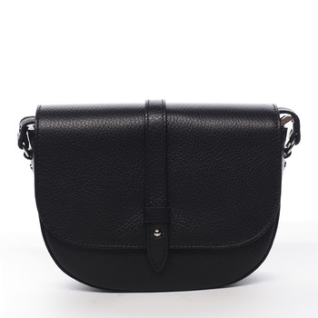 Dámska kožená crossbody kabelka čierna - ItalY Valama