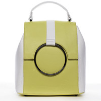Dámsky kožený batôžtek kabelka žltý - ItalY Vaiamos