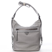 Praktická dámska koženková kabelka / batoh Ida šedá