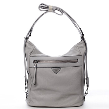 Praktická dámska koženková kabelka / batoh Ida šedá
