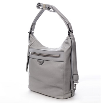 Praktická dámska koženková kabelka / batoh Ida šedá
