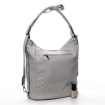 Praktická dámska koženková kabelka / batoh Ida šedá