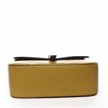 Dámska kožená crossbody kabelka tmavo žltá - ItalY Neul