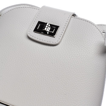 Dámska kožená crossbody kabelka biela - ItalY Brokylon