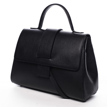 Dámska kožená kabelka čierna - ItalY Lauren