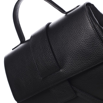 Dámska kožená kabelka čierna - ItalY Lauren