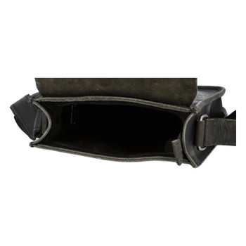 Pánska kožená crossbody taška čierna - Greenwood Chemis