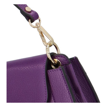 Dámska kožená kabelka cez rameno fialová - ItalY Amanda