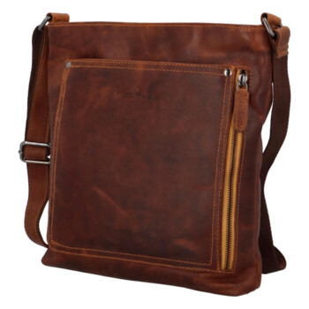 Kožená crossbody taška svetlo hnedá - Greenwood Darsy 3