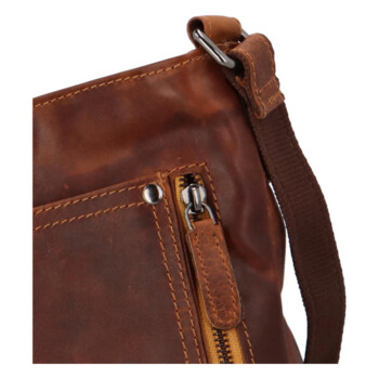 Kožená crossbody taška svetlo hnedá - Greenwood Darsy 3