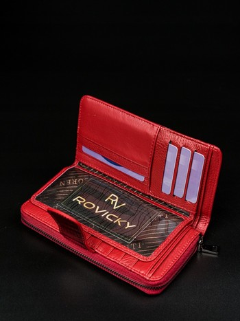 Dámska lakovaná peňaženka kožená červená - Lorenti 76116
