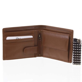 Pánska kožená peňaženka koňaková - Delami Sane