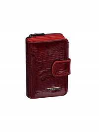 Módna kožená tmavočervená peňaženka so vzorom - Lorenti 115RSBF